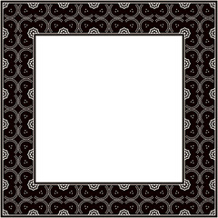 Vintage botanic garden retro pattern stylish square frame