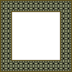 Vintage botanic garden retro pattern stylish square frame