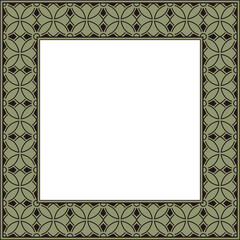 Vintage botanic garden retro pattern stylish square frame