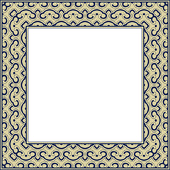 Vintage botanic garden retro pattern stylish square frame