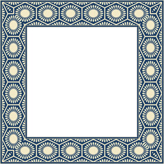 Vintage botanic garden retro pattern stylish square frame