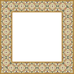 Vintage botanic garden retro pattern stylish square frame