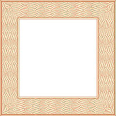 Vintage pattern stylish square frame triangle wave cross line