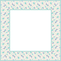 Vintage pattern stylish square frame water drop