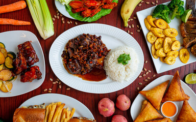 Set of African food