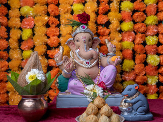 Ganesh Puja - Sweet Modak food offered on Ganpati festival or Chaturthi in India