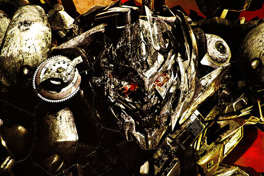 LOS ANGELES, CA,USA - OCT 28,2013 : Photo of Megatron from "Transformers the Ride" at Universal Studios Hollywood.