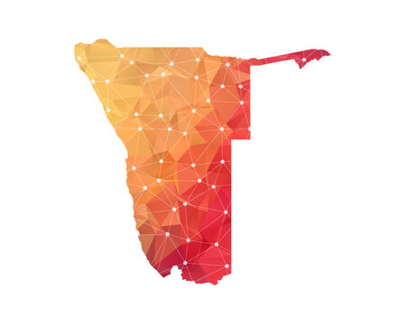 recommend clip art: Namibia Map - Abstract geometric rumpled triangular low poly style gradient graphic on white background , line dots polygonal design for your . Vector illustration eps 10.