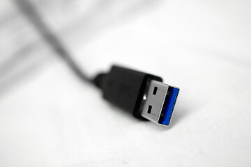 USB cable on white background