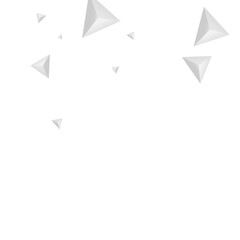 Greyscale Pyramid Background White Vector. Origami Elegant Card. Grizzly Style Banner. Crystal Modern. Silver Element Illustration.