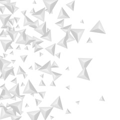 Hoar Triangle Background White Vector. Shard Shatter Template. Grizzly Beauty Backdrop. Element Clean. Gray Fractal Tile.