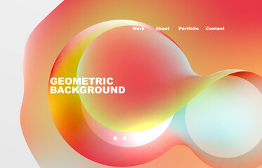 Abstract liquid background for your landing page design. Web page for website or mobile app wallpaper