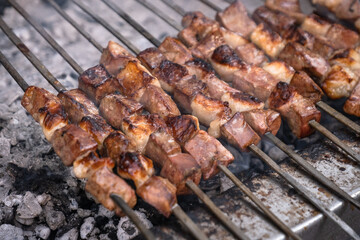 Liver kebab, one of Adana's special tastes.  street flavors.