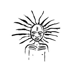 African guy with a decorative headdress.