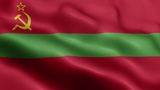 Flag Of Transnistria - Transnistria Flag High Detail - National flag Transnistria wave Pattern loopable Elements - Fabric texture and endless loop - Highly Detailed Flag - The flag of fluttering in