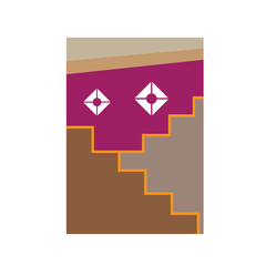 house stairs and gate cover design vector illustration