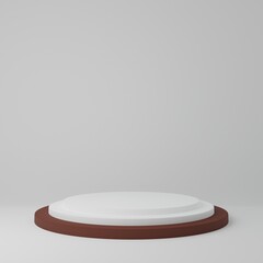 Product Stand in white room ,Studio Scene For Product ,minimal design,3D rendering	
