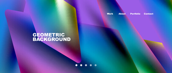 Landing page background template. Abstract geometric shapes composition. Vector illustration for wallpaper, banner, background