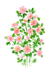 quick simple sketch of azalea flowers. watercolor painting. png - 533005121