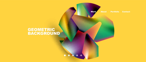 Landing page background template. Abstract geometric shapes composition. Vector illustration for wallpaper, banner, background