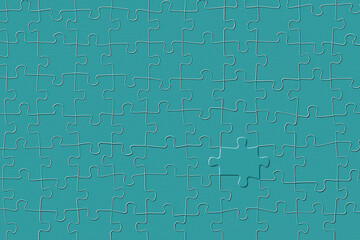 Embossed piece of a blue jigsaw puzzle.