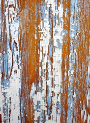 An old wooden board with peeling paint. Abstract texture background. Old paint on the wall.