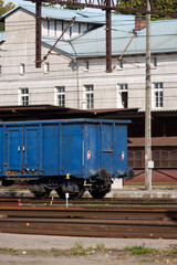 
RAILWAY TRANSPORT - Coal wagons on a railway station siding