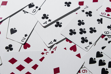 Game cards as a background for your image. Gambling concept.