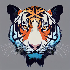 Fototapeta premium a 3d illustration of a tiger hat on a grey background