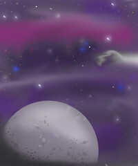 space. illustration . planet, nebula. Science fiction