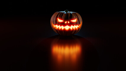 A 3D rendered image of a Jack o lantern - 533009388