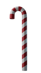 A 3d render of a Candy cane suitable for use as a web decoration or icon.