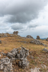 Strangely shaped rocks in the chaos of Nimes le Vieux in the Cevennes National Park.