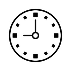 Clock icon, isolated. Flat design