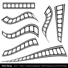 Film Strip Vector 7 Styles with 100% transparency lot 1