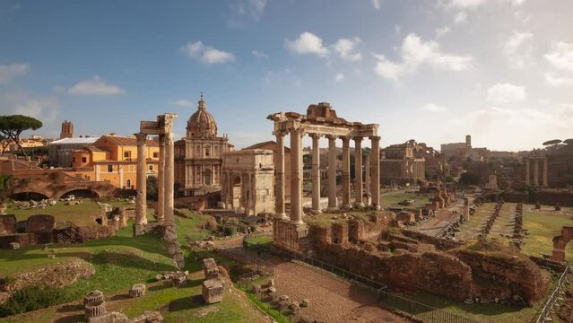 Rome, Italy at the historic Roman Forum Ruins