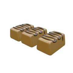 chocolate candy cake in 3d render