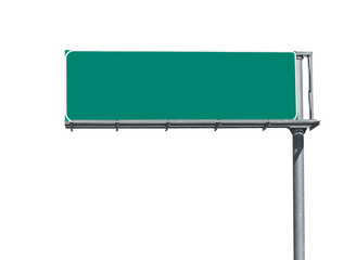 Blank overhead freeway directional sign isolated. - Powered by Adobe