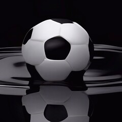 soccer ball on oil water