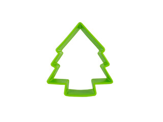 mold for cookies in the shape of a Christmas tree on a white background