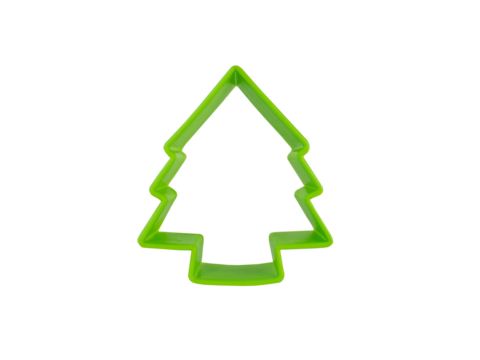 mold for cookies in the shape of a Christmas tree on a white background