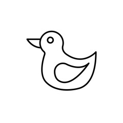 Obraz na płótnie Canvas Rubber duck toy icon. Simple element illustration. Rubber duck toy concept outline symbol design.