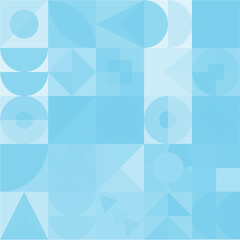 Obraz premium Abstract Bauhaus geometric pattern background, vector circle, triangle and square lines color art design. Colorful Bauhaus pattern background