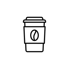 Coffee line cup icon isolated on white background