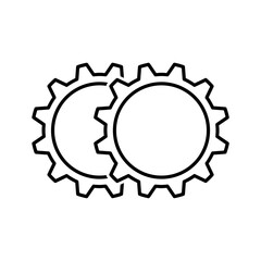 Cog line icon isolated on white background
