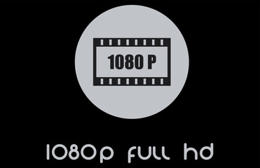 round media sign with film strip and 1080p in the center and 