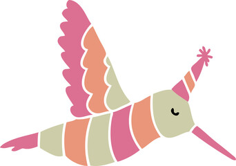 Hand drawn festive hummingbird.