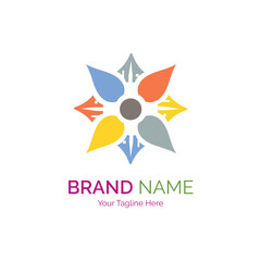 modern shape logo template design for brand or company and other