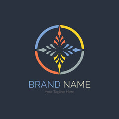 modern shape logo template design for brand or company and other