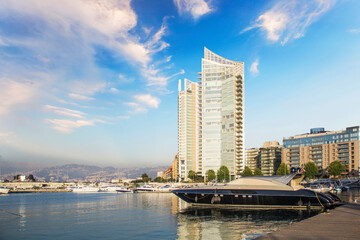 Beautiful view of Zaitunay Bay in Beirut, Lebanon